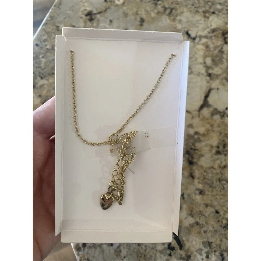 Sandra Magsamen Messages From The Heart Necklace Womens OS Gold Pearl Je T'aime - Picture 4 of 6